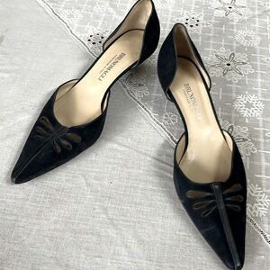 Brunomagli Dark Navy Suede Kitten Heels Size 9.5 B